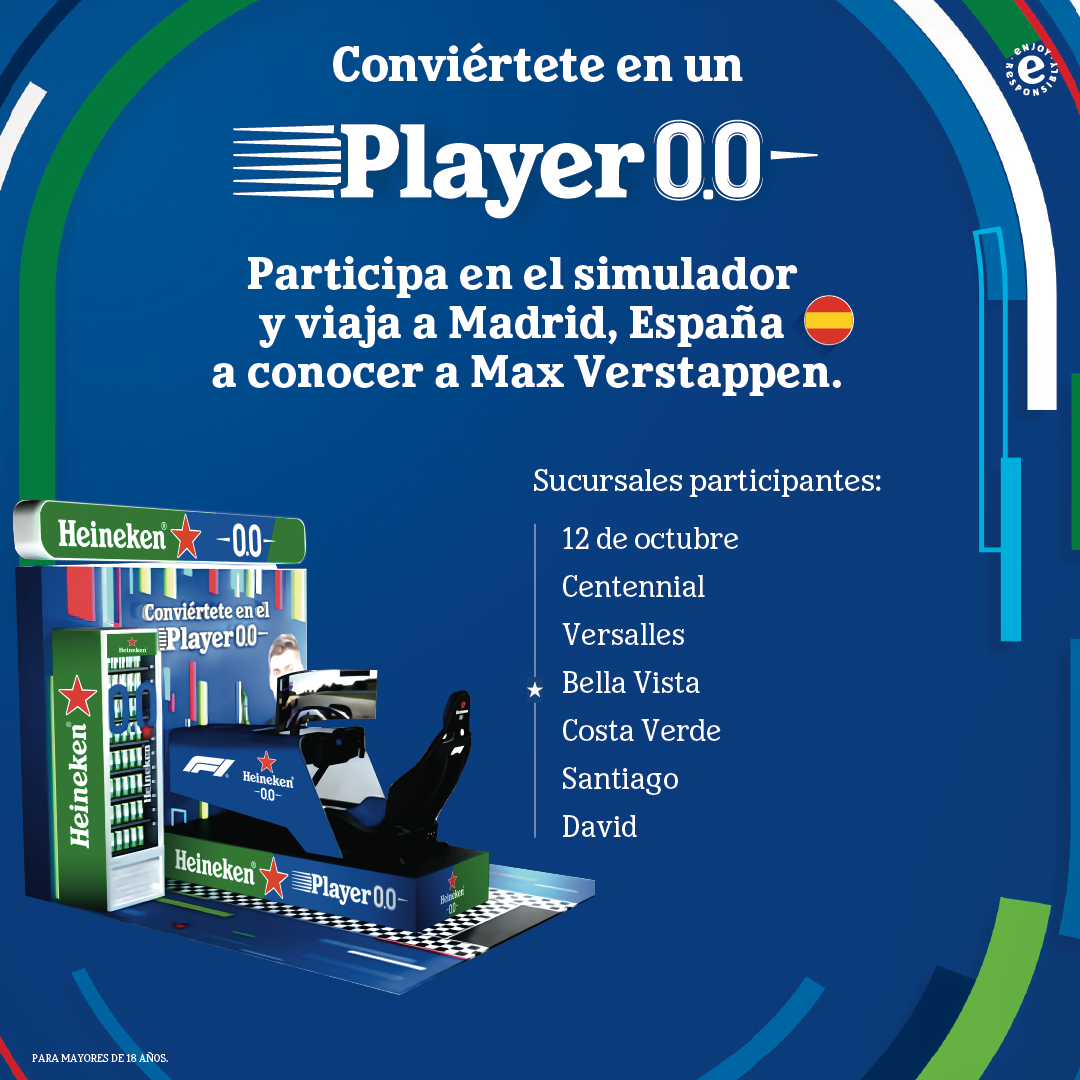 Player 0.0 la nueva iniciativa de Heineken® junto al campeón del mundo de la F1®, Max Verstappen